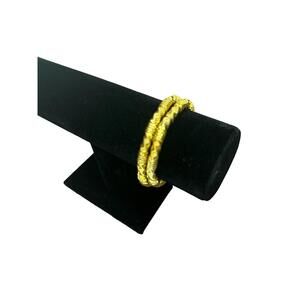 Vintage Womens Gold toned Stretch Bangle Bracelets Classic Fashion Jewelry 2.5"